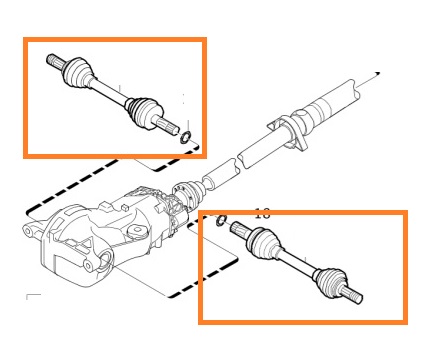 Aandrijfas ruil achter xc70 2007-2012 links en rechts passend