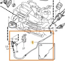 Koppelingsleiding op Hoofdkoppelingcilinder 5-CYL benzine M56 Volvo  S60 (-2009), S80 (-2006), V70 P26 (2001-2007) metalen leiding met flexibel eindstuk