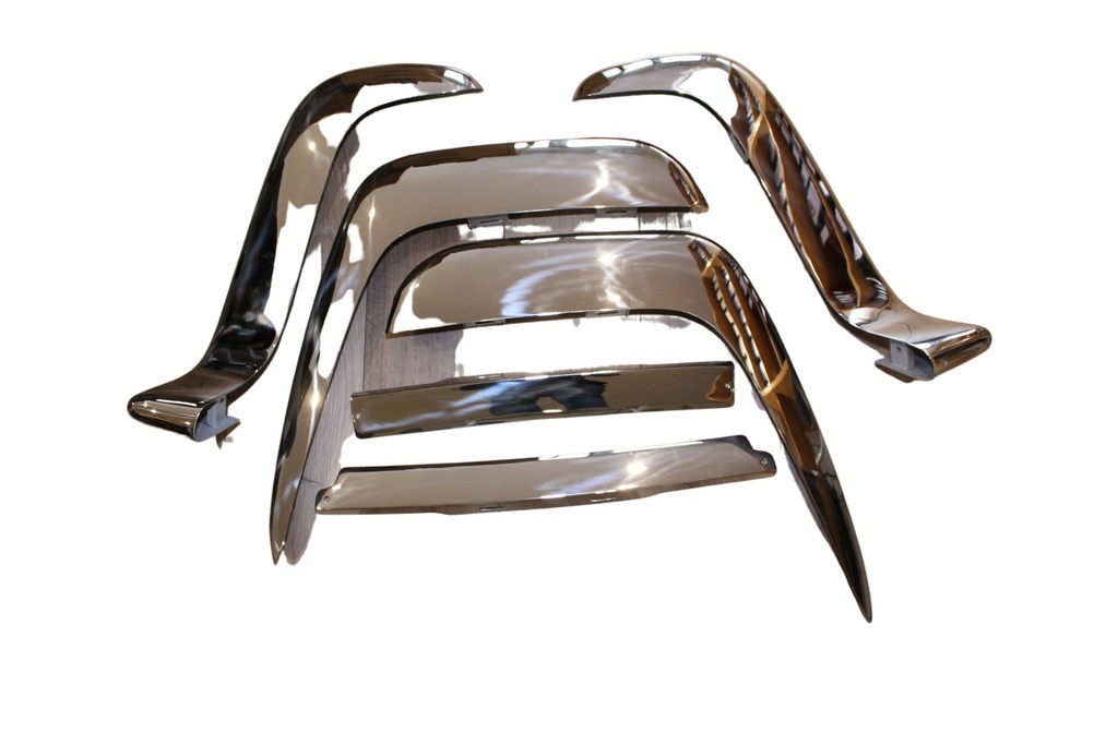 Bumper P1800 koehoorn set voor+achter RVS-chassinr 12499