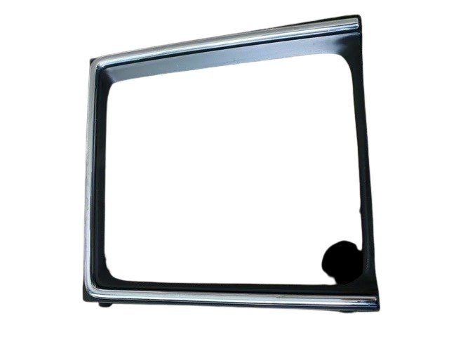 Volvo Frame Left Front 240 Headlight Black Plastic with Chrome Trim Square Volvo Part No. 1246602