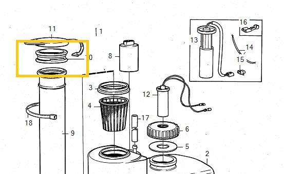 Volvo Windshield Washer Reservoir Sealing Rubber Ring for 740 760 940 960 V90 S90 Volvo Part No. 1259825