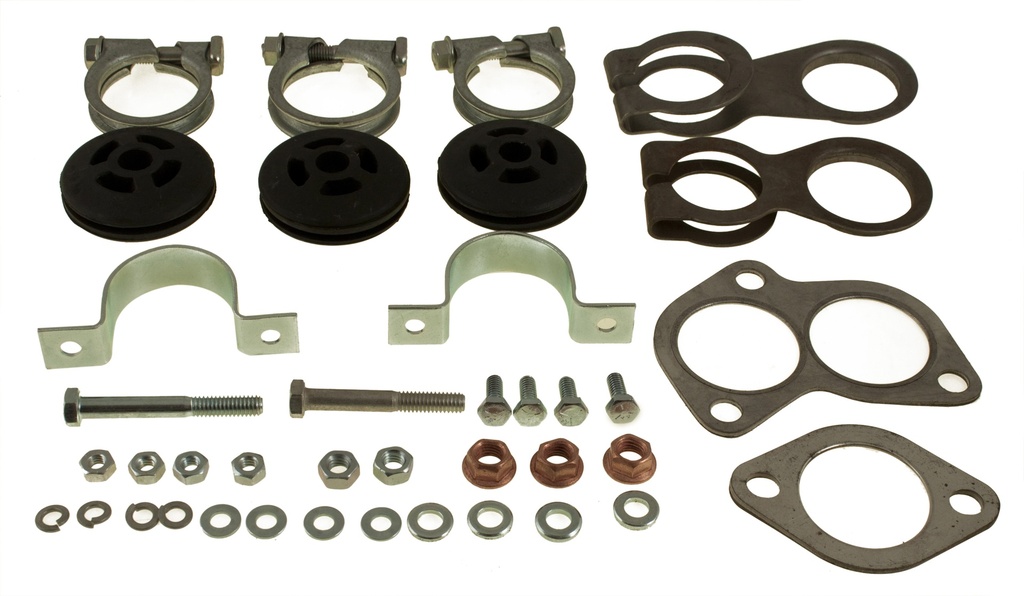 Volvo Mounting set Exhaust Duett B18 (all clamps and rubbers) single and double system Volvo part no 276499