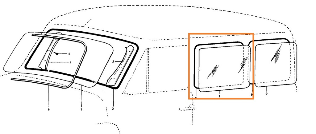 Volvo glass duet center BC style  only used  available left or right  usable Volvo part no 655894