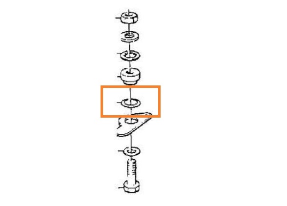 Spacer revet  afstandrevet164 240 140 oa motorkap