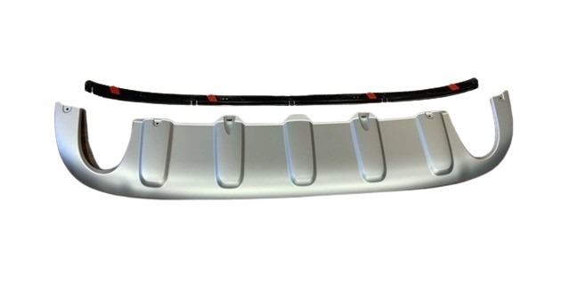 Volvo Rear Bumper Skid Plate for XC60, Silver Grey, Suitable for 1 Exhaust Pipe, Volvo Part No. 30764994