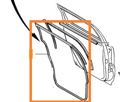 Volvo Rubber Door Seal for V70 XC70 Left Rear V70 P26 XC70 (2001-2007) Volvo Part No. 8663775