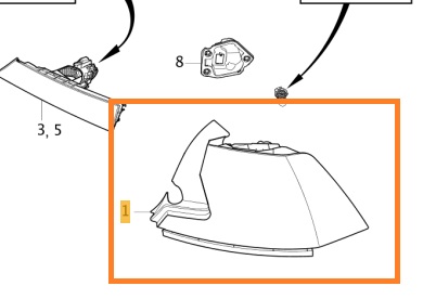 achterlicht rechts S90 2017+ CH 4094+, Variant code: JA01