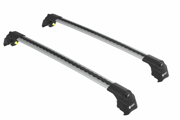 Dakdragers Zilver voor aan roofrail/dakrail  Volvo XC40 max 75kg dakrail  wing vorm, voor weinig windgeruis