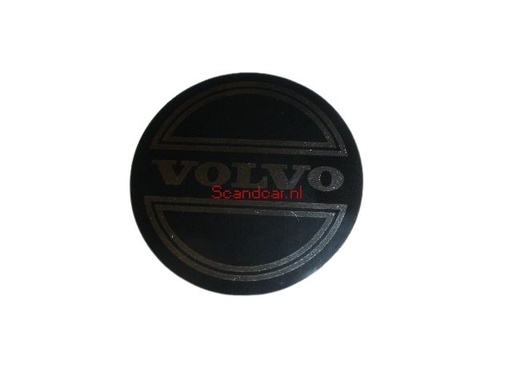 [1129021S] Sticker"Volvo" naafdop zwart op chroom 42mm 140, 145, 164, Amazon 121, Amazon 122 S, Amazon 220, P 1800, P 1800 E, P 1800 ES, P 210 Duett, Pv 444, PV 445 DUETT, Pv 544