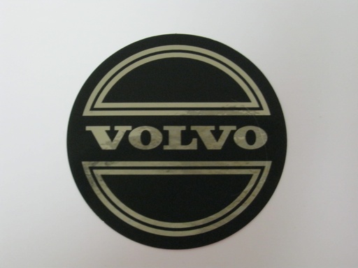 [1129031S] Sticker "Volvo" naafdop zwart op chroom 90mm 140, 145, 164, 240, 260, 740, 760, 780, 940, 960, Amazon 121, Amazon 122 S, Amazon 220, P 1800, P 1800 E, P 1800 ES, P 210 Duett, Pv 444, PV 445 DUETT, Pv 544, S90, V90