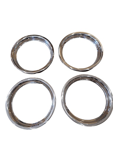 [71414] Wielsierring set 14 inch RVS hoogglans gepolijst ook voor witte zijvlakken chroom kleur 140, 145, 164, 240, 260, 740, 760, 780, Amazon 121, Amazon 122 S, Amazon 220, P 1800, P 1800 E, P 1800 ES, P 210 Duett, Pv 444, PV 445 DUETT, Pv 544