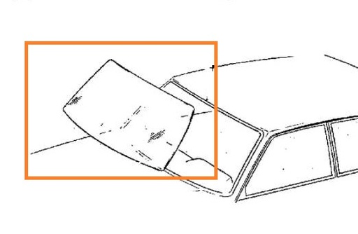 [1247925] Volvo Windscreen 140+164 tinted (61cm high) mounting in rubber 678894 Volvo part no 1247925