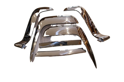 [664654SET] Bumper P1800 koehoorn set voor+achter RVS-chassinr 12499