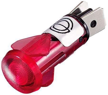 [43025] Volvo Control light red for mounting in dashboard  etc. 12 volts 9.5mm diam hole Volvo part no 43025