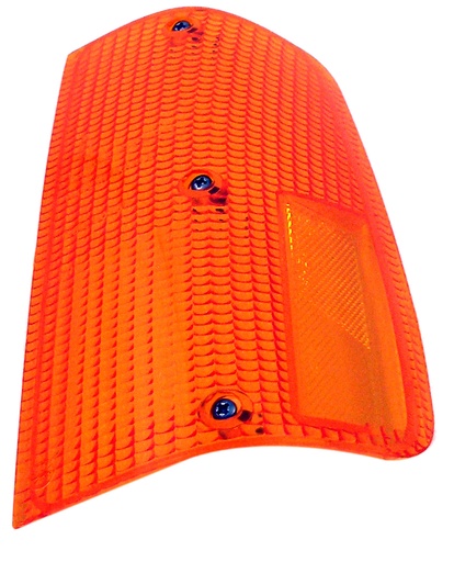 [1215712] Volvo 240 CIBIE Left Blinker Glass - Complete Orange Set with 3-Screw Mount