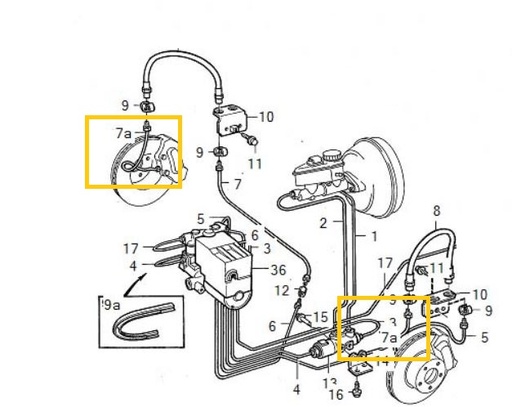 [1229859] Volvo Front Right Brake Caliper Hose Pipe for 240/260 Series