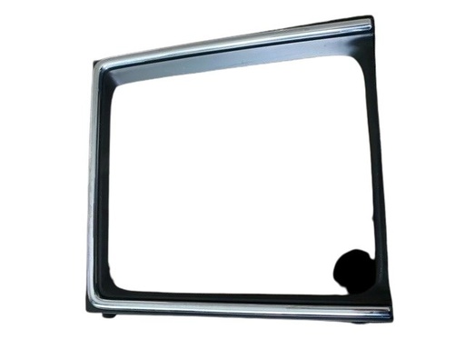 [1246602] Volvo Frame Left Front 240 Headlight Black Plastic with Chrome Trim Square Volvo Part No. 1246602