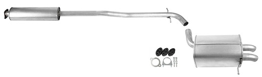 [254368054] Volvo exhaust set Xc90 rear silencer and mid pipe 2.5T D5 T6 from catalytic converter incl mounting kit Volvo part no 254368054