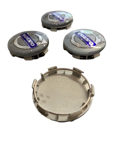 [31428881] Volvo Hub Cap Original Grey 64mm with Blue Volvo Logo (Price per Piece) 30748052 Volvo Part No. 31428881