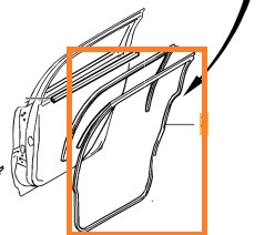 [8663776] Rubber portier op deur v70 XC70 rechts achter  V70 P26, XC70 (2001-2007)