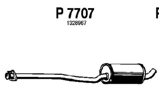 [1328163] Middenpijp 740 760 zonder katalysator 2.8 benzine en diesel