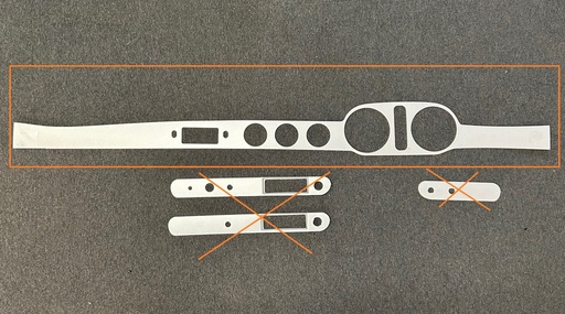 [665993] Dashboard P1800 aluminium paneel bovenste RHD rechts gestuurde auto