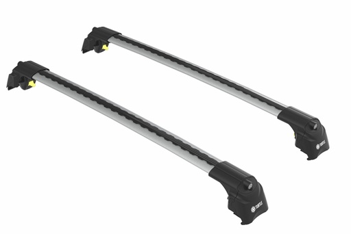 [DAK1005S2] Dakdragers Zilver voor aan roofrail/dakrail  Volvo V90 Cross Country max 75kg dakrail  wing vorm, voor weinig windgeruis