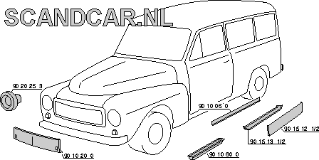 [9015121] Volvo Sheet metal Duett door plate short left front 656060 Volvo part no 9015121