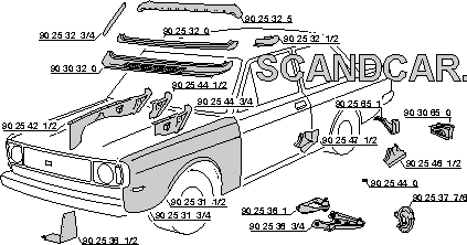 [9025231] Volvo Sheet metal 140 front panel 71+ Volvo part no 9025231